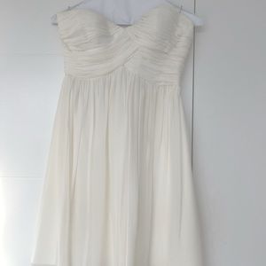 Donna Morgan White Strapless Cocktail Dress